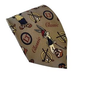 1992 Warner Bros | Vintage Looney Tunes Golf-Themed Silk Tie